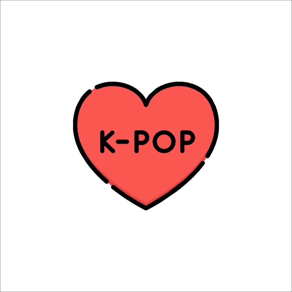 K - pop heart icon vector