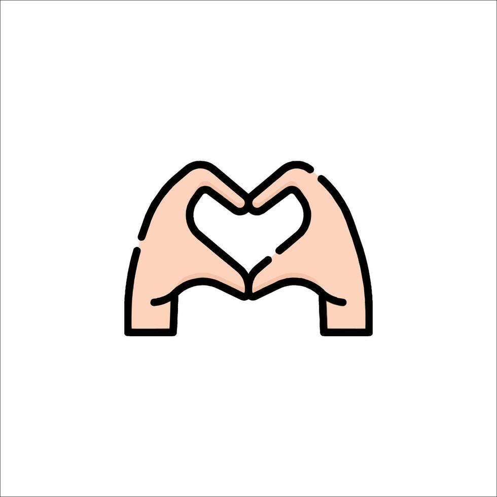 Two hands making a heart shape with their fingers vector