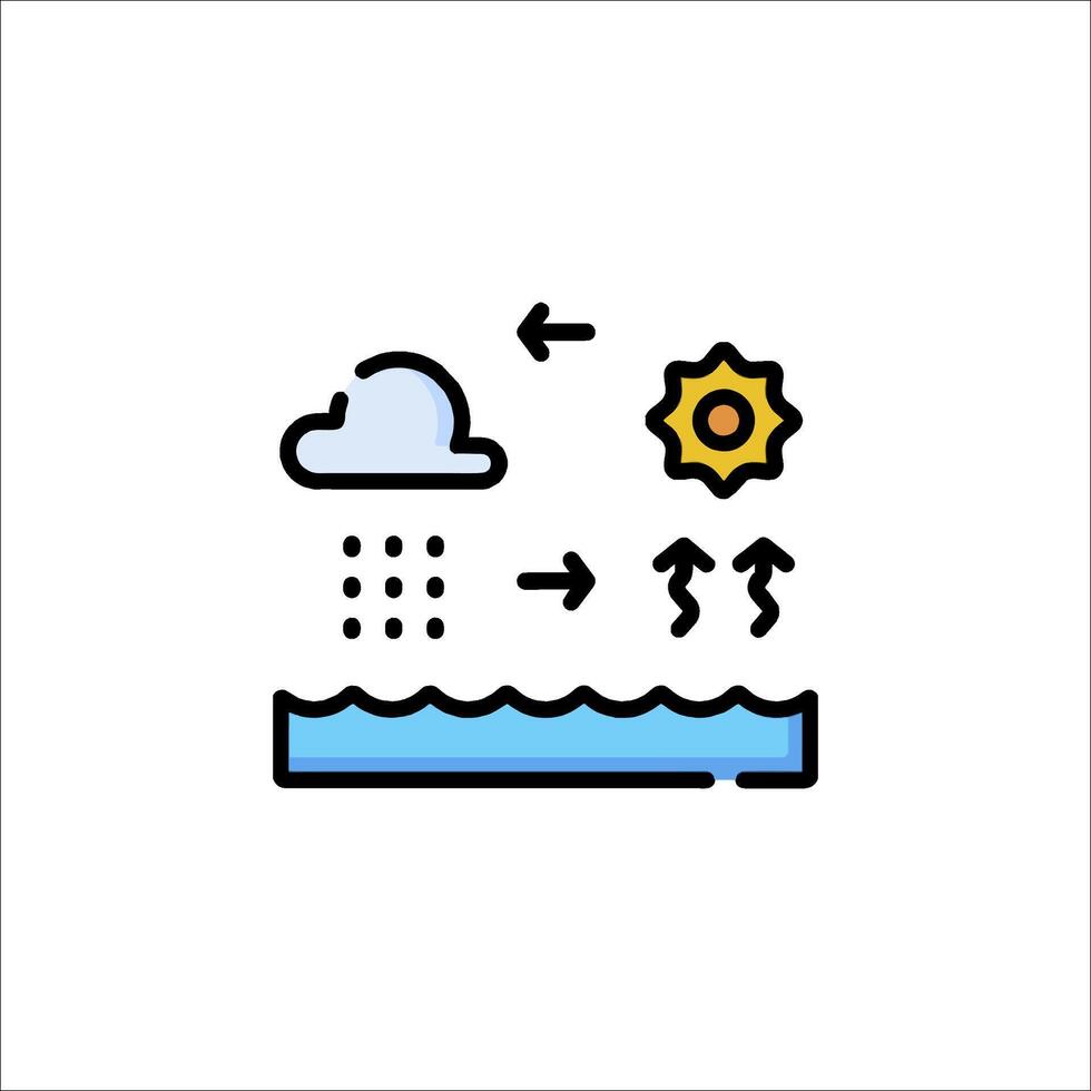 Water cycle icon illustration vector