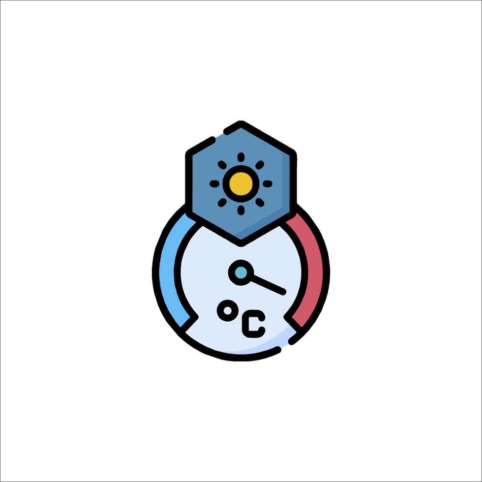 A thermometer with a sun and a star on it vector
