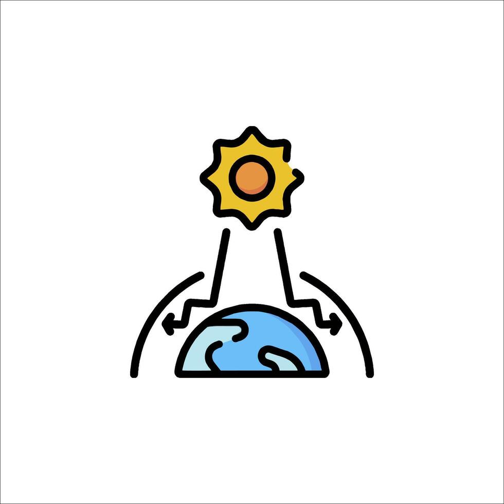 The sun is shining on the earth and there is a globe in the background vector