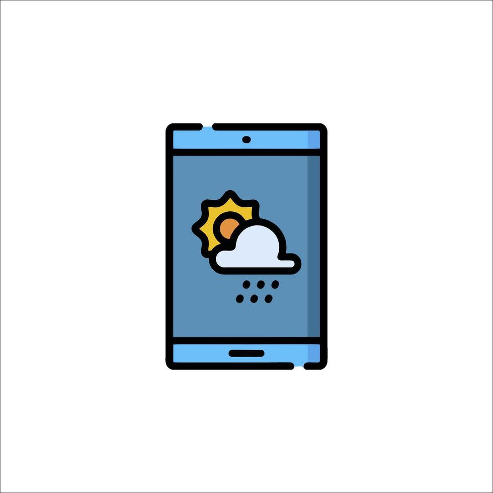 Weather icon on a smartphone vector