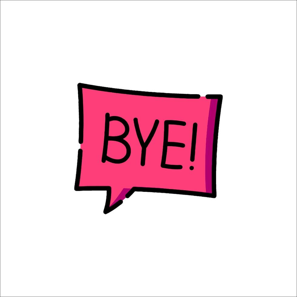 Bye speech bubble illustration vector