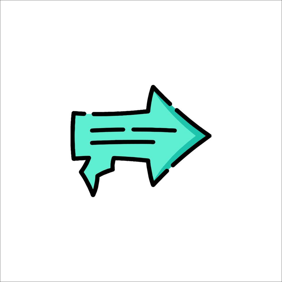 A green arrow pointing in the direction of the arrow vector