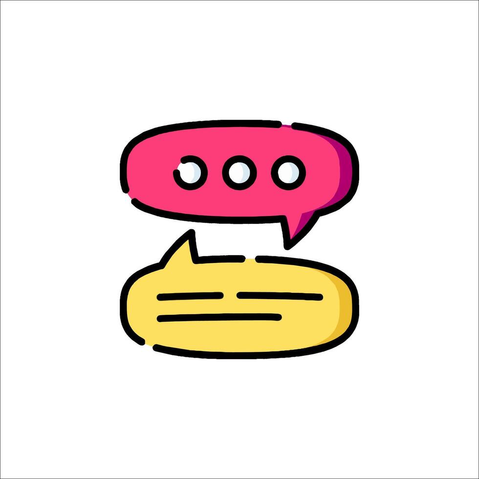 Two speech bubbles with dots on them vector