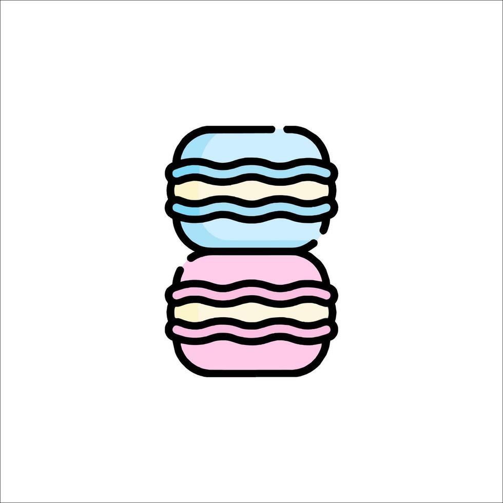 A stack of macarons on a white background vector