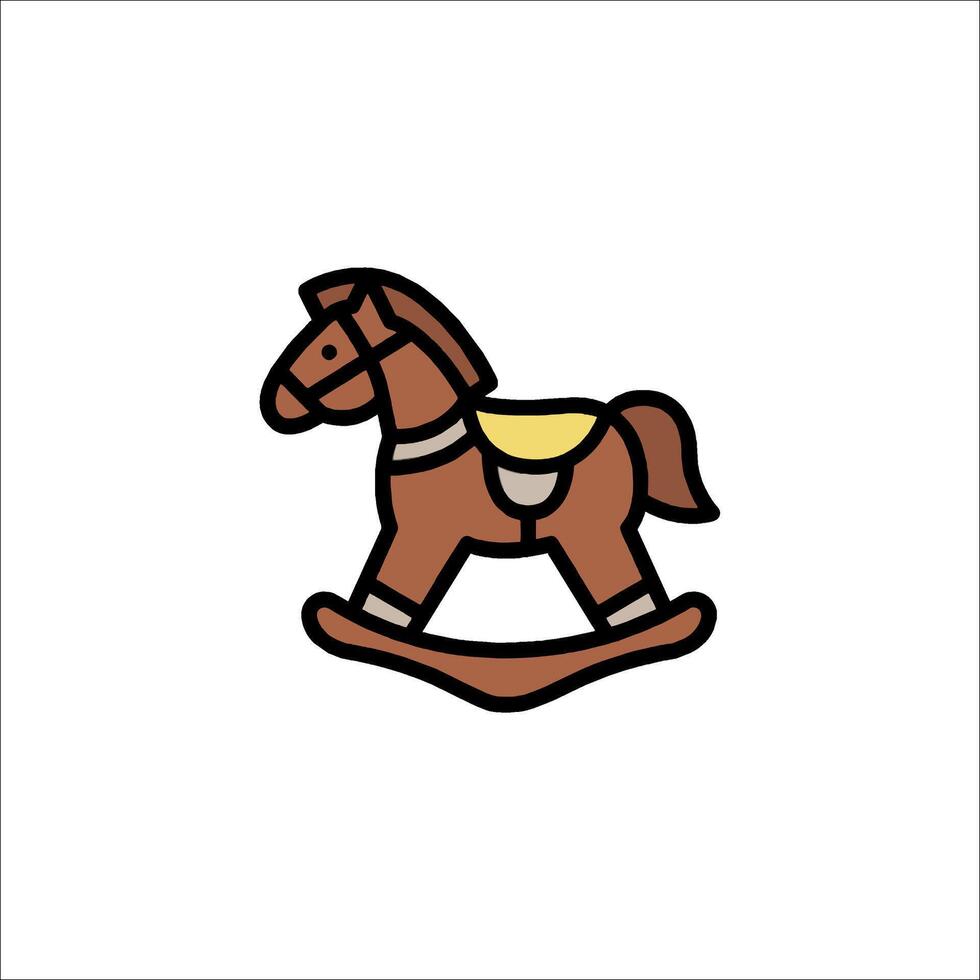 Rocking horse icon illustration vector