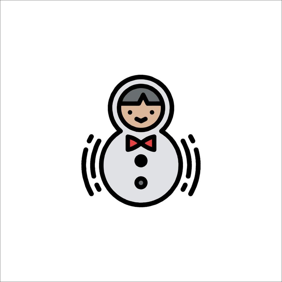 A man in a snowman costume with a bow tie vector
