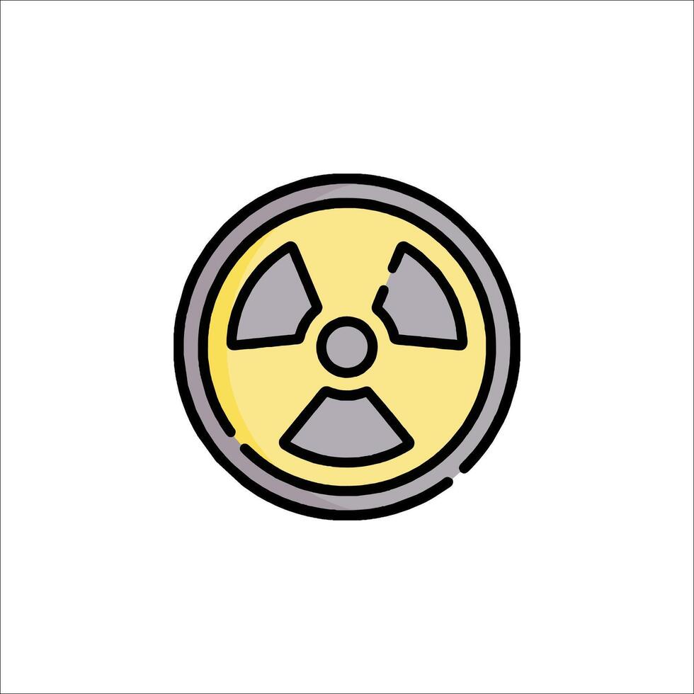 Radiation icon, illustration, flat style, isolated on white background vector