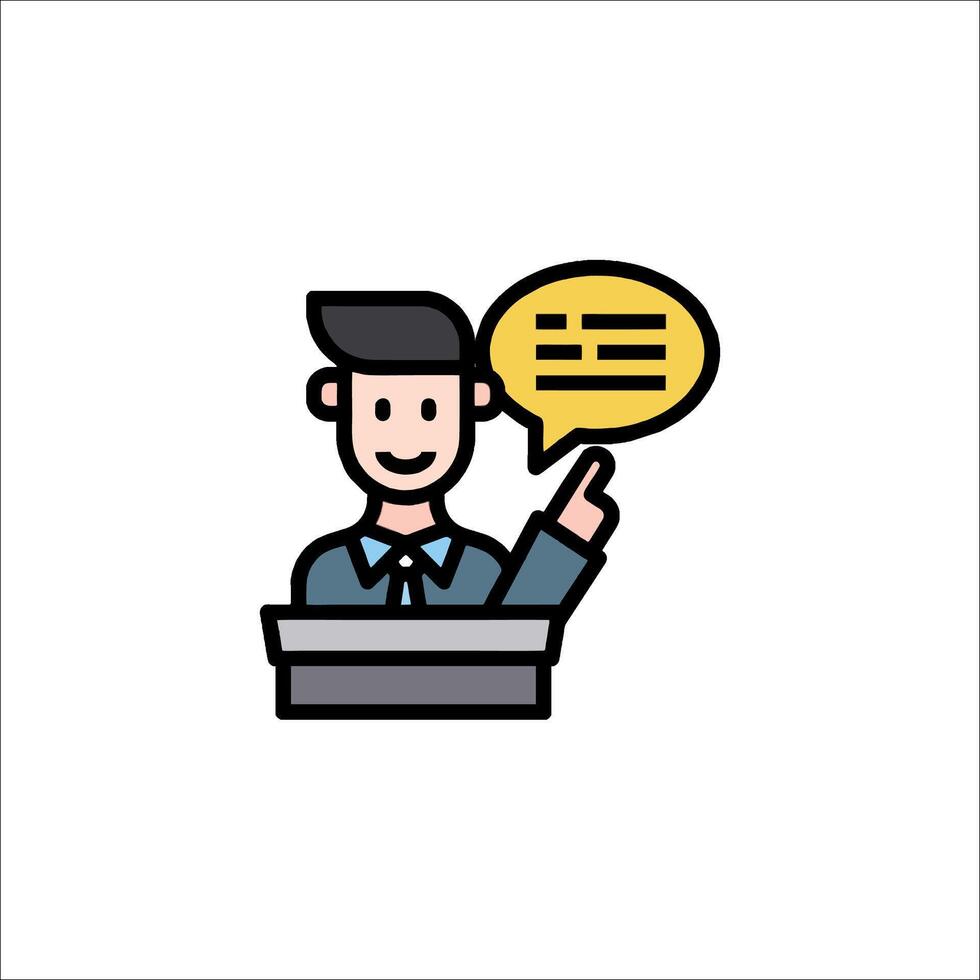A man with a speech bubble on his head vector
