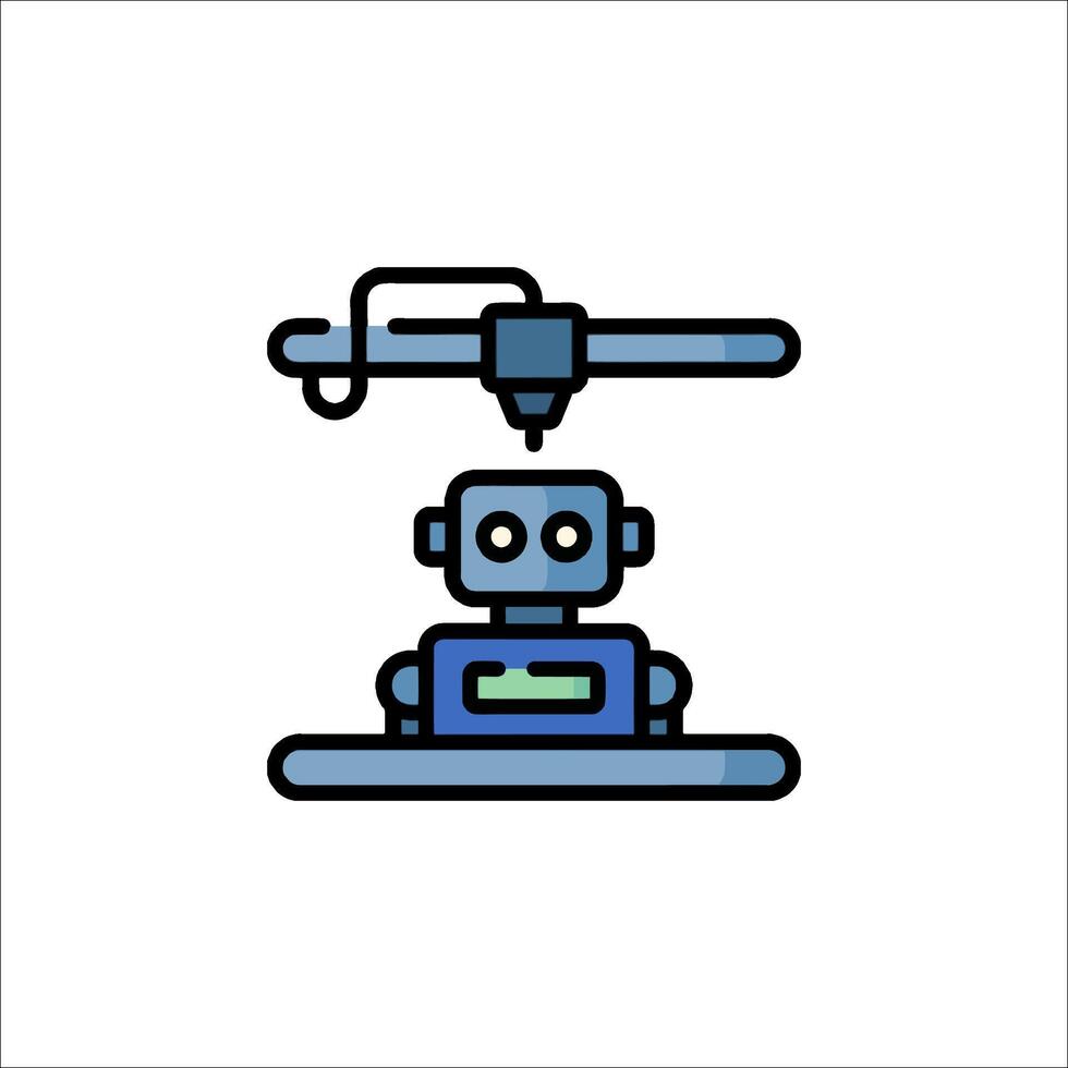 A robot is sitting on a table with a machine vector