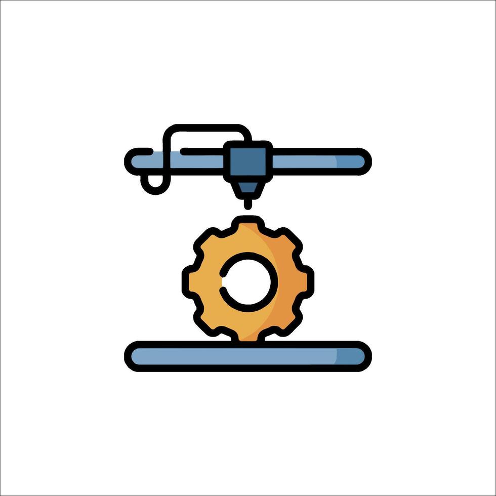 A cnc machine with gears on it vector