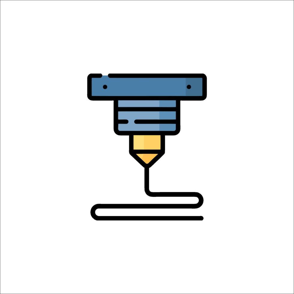 A blue and yellow pen on a white background vector