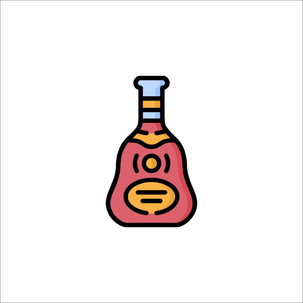 A bottle of liquor with a face on it vector