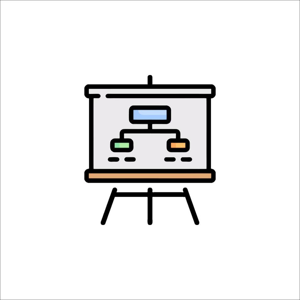 A whiteboard with a diagram on it vector