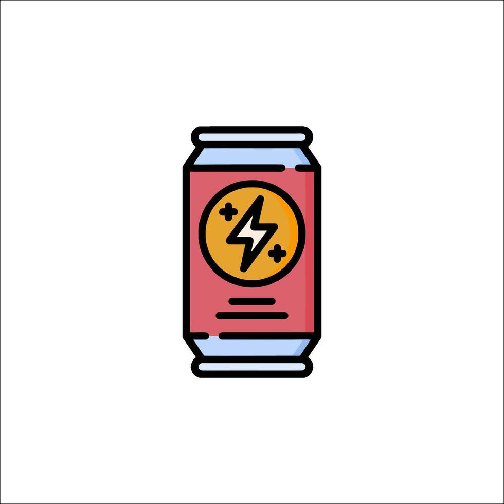A can of energy drink with a lightning bolt on it vector