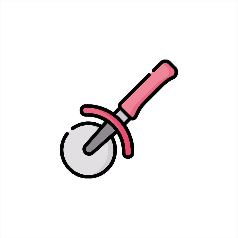 A pink and white icon of a knife vector