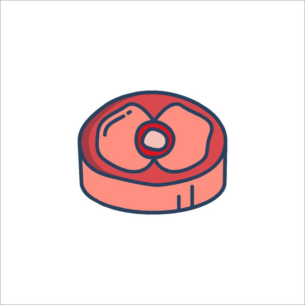 A slice of meat icon on a white background vector