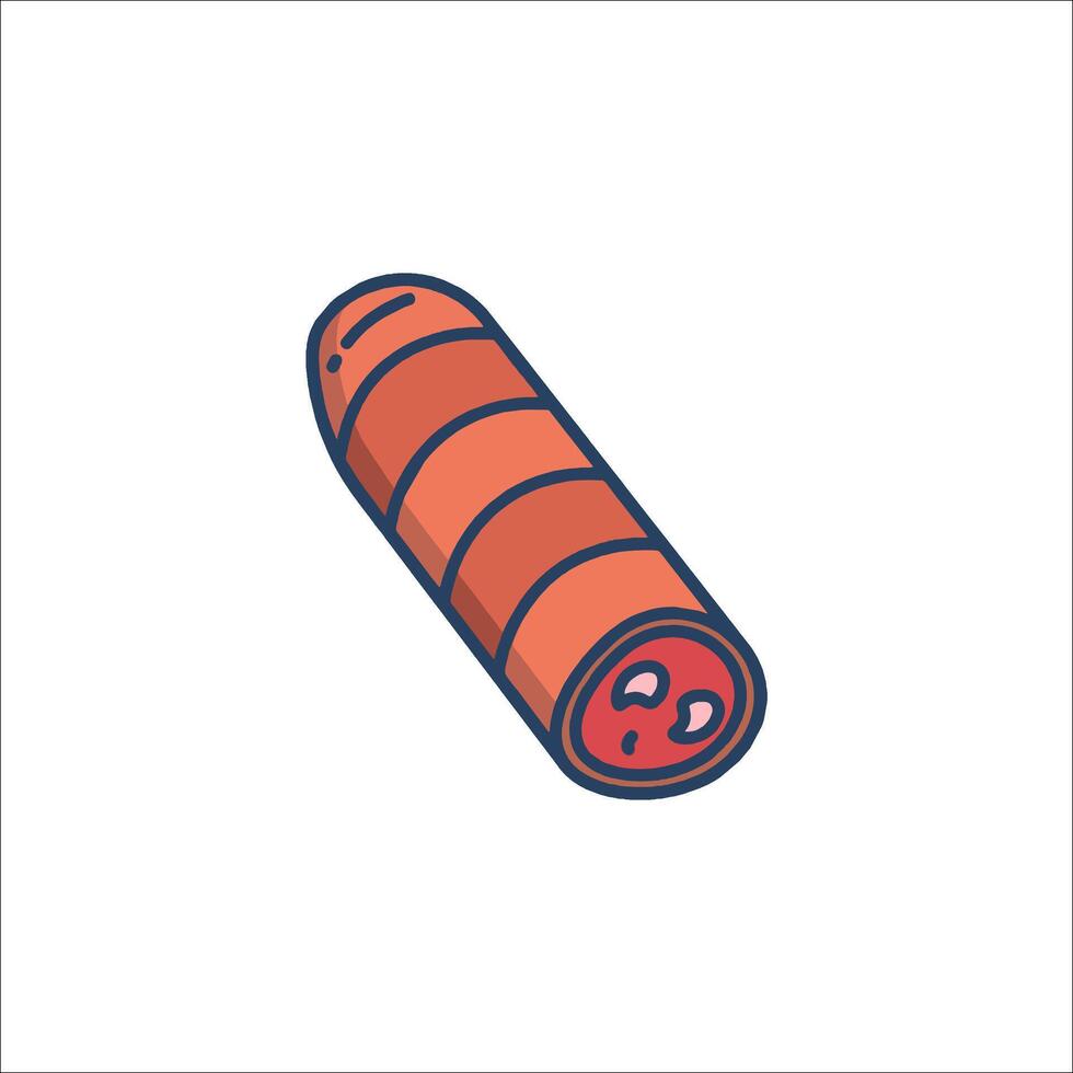 A red sausage icon on a white background vector