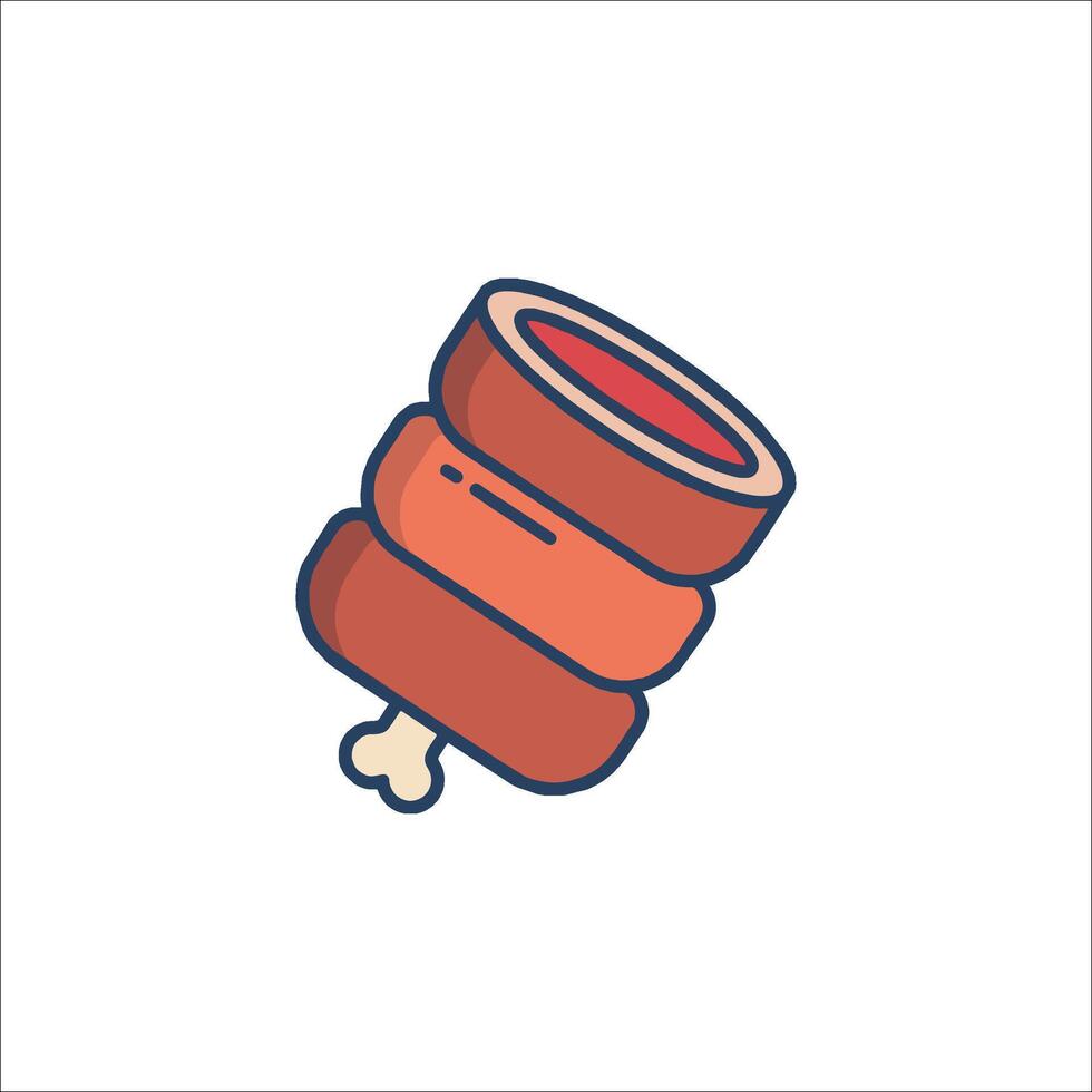 A meat on a stick icon vector