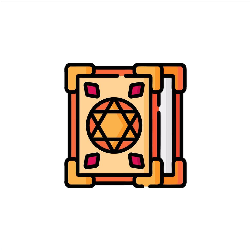 An icon of a book with a star of david on it vector