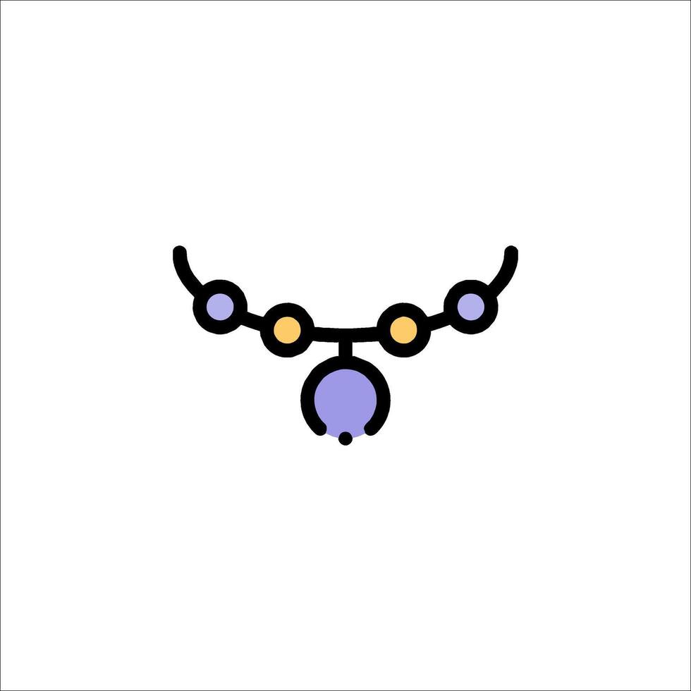 A necklace with a flower on it vector