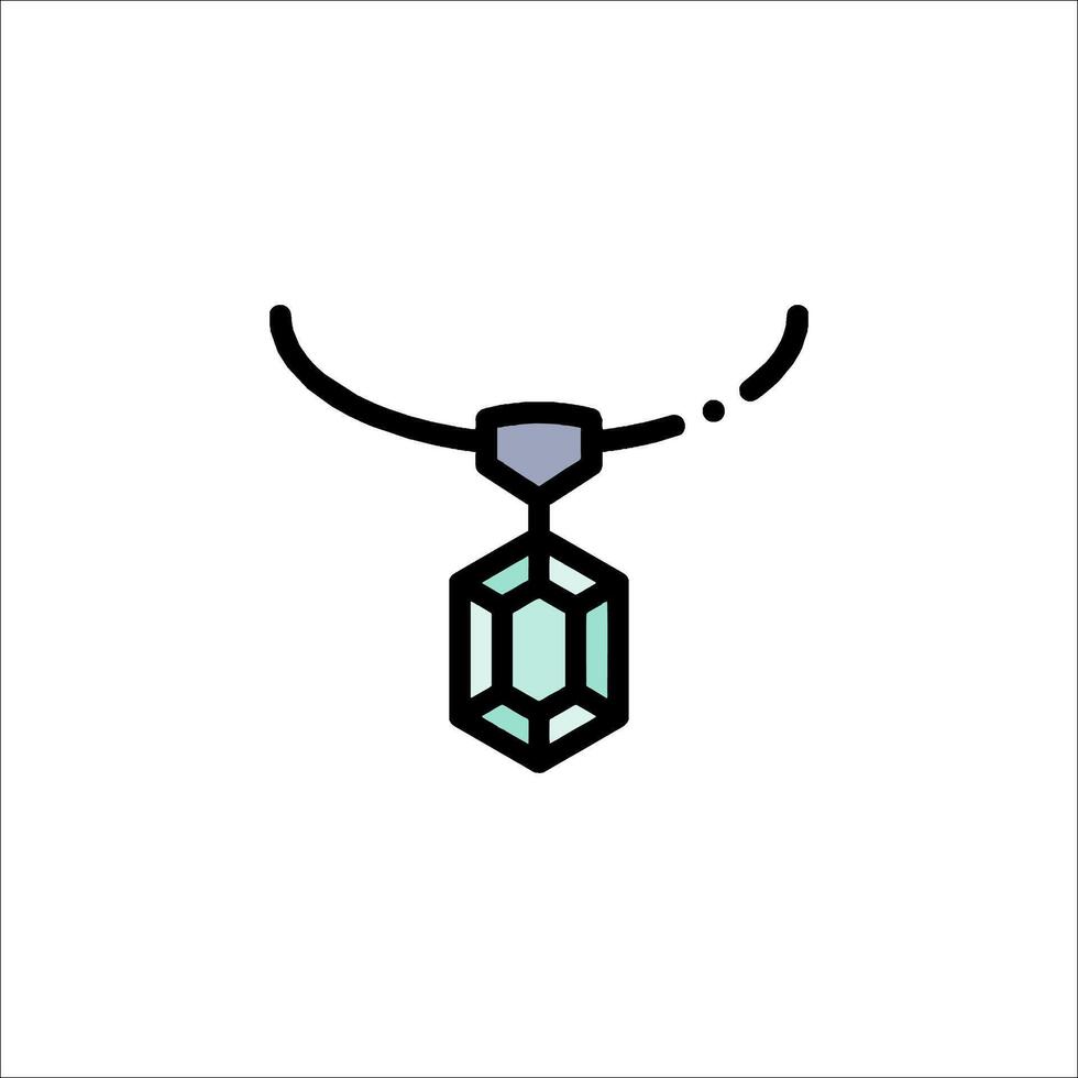 A necklace with a diamond on it vector