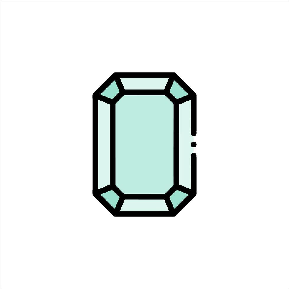 A diamond icon in a line style vector