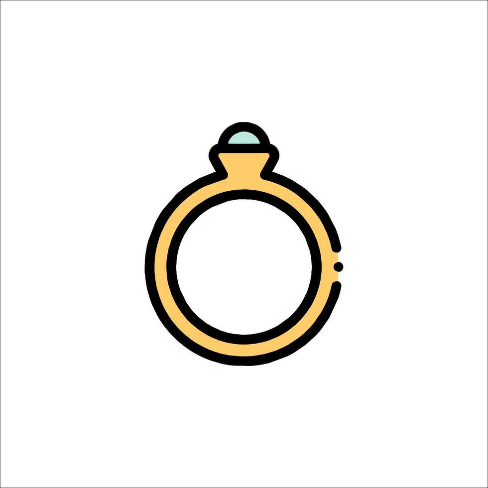 An illustration of a ring with a diamond on it vector