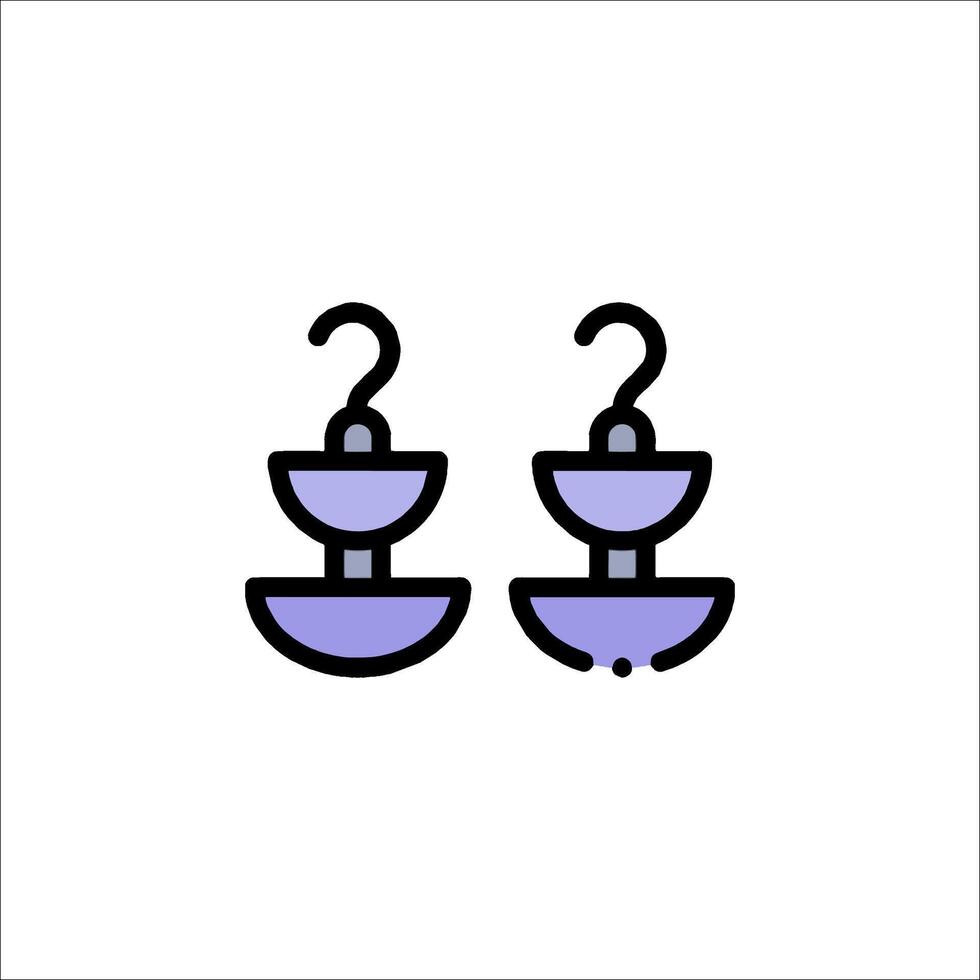 A pair of earrings with hooks on them vector