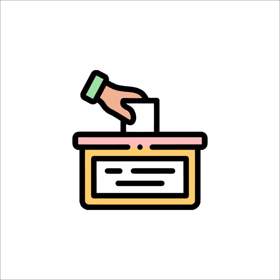 A hand putting a ballot into a box vector