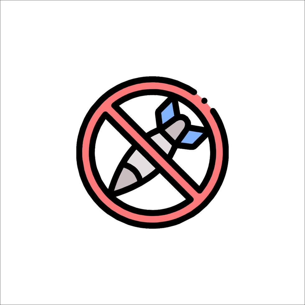 No bomb sign icon illustration vector
