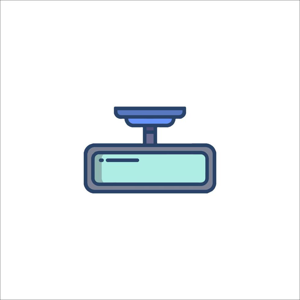 A blue and white icon of a camera vector
