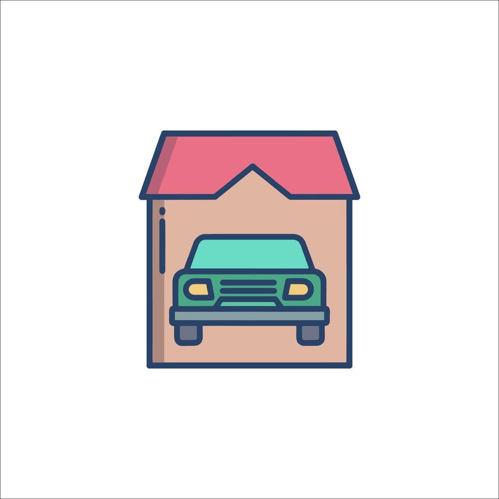 Car in house icon illustration vector