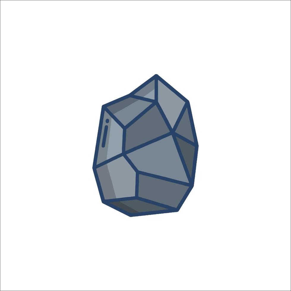 A rock with a blue outline on it vector