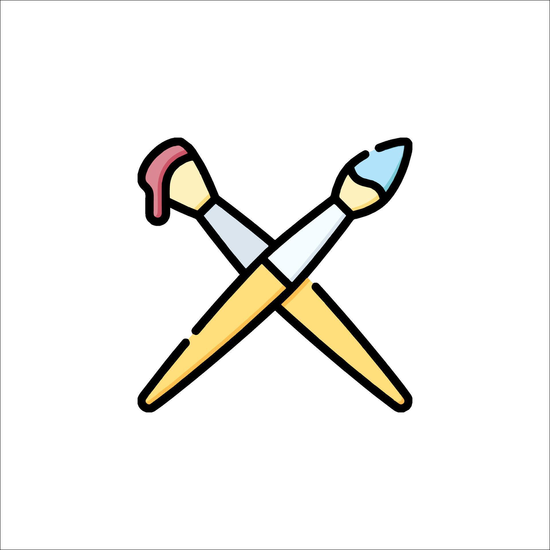 Two paint brushes icon on white background 53640221 Vector Art at Vecteezy