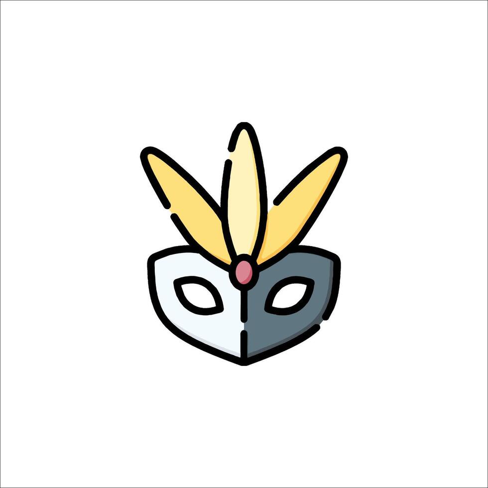 A mask with a yellow and pink flower on it vector