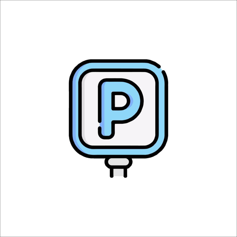 Parking sign icon illustration vector