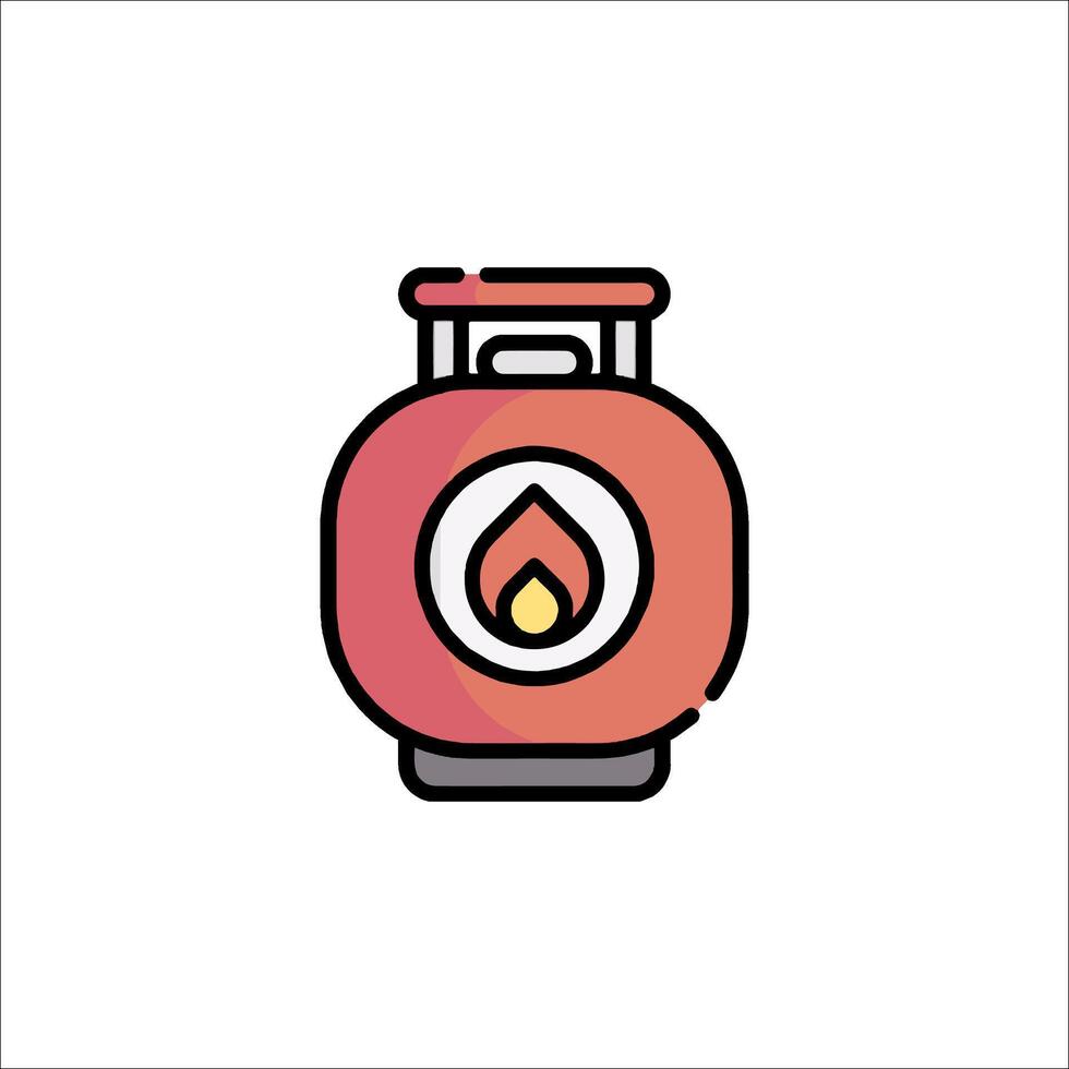 A red gas can with a flame on it vector