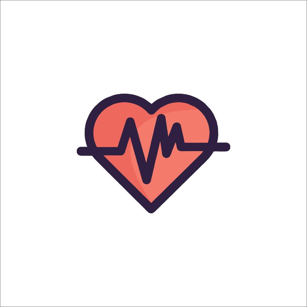 Heartbeat icon with a heartbeat line vector
