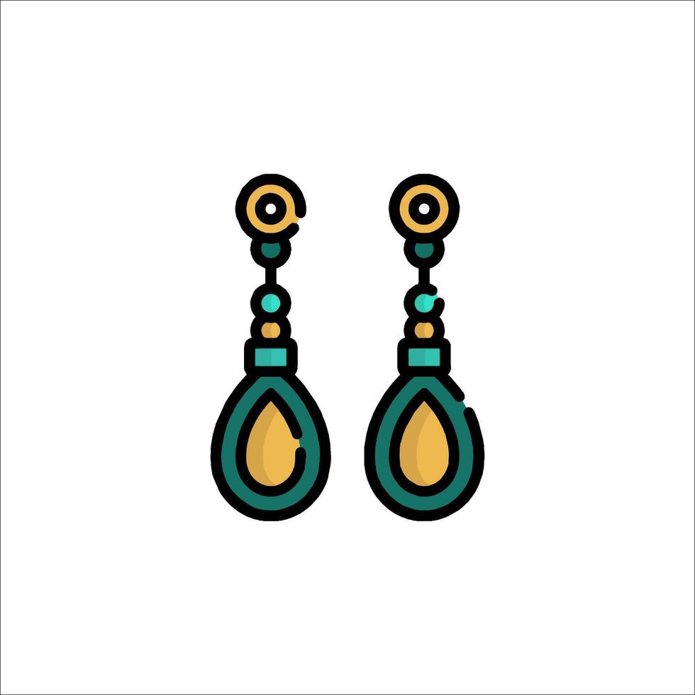 A pair of earrings with turquoise stones vector