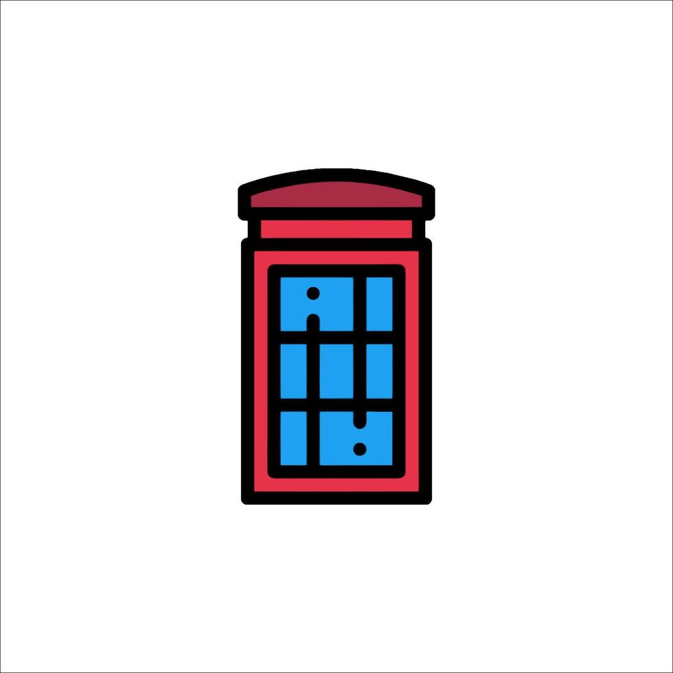 British phone box icon illustration vector