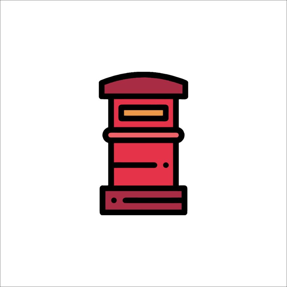 A red mail box icon on a white background vector