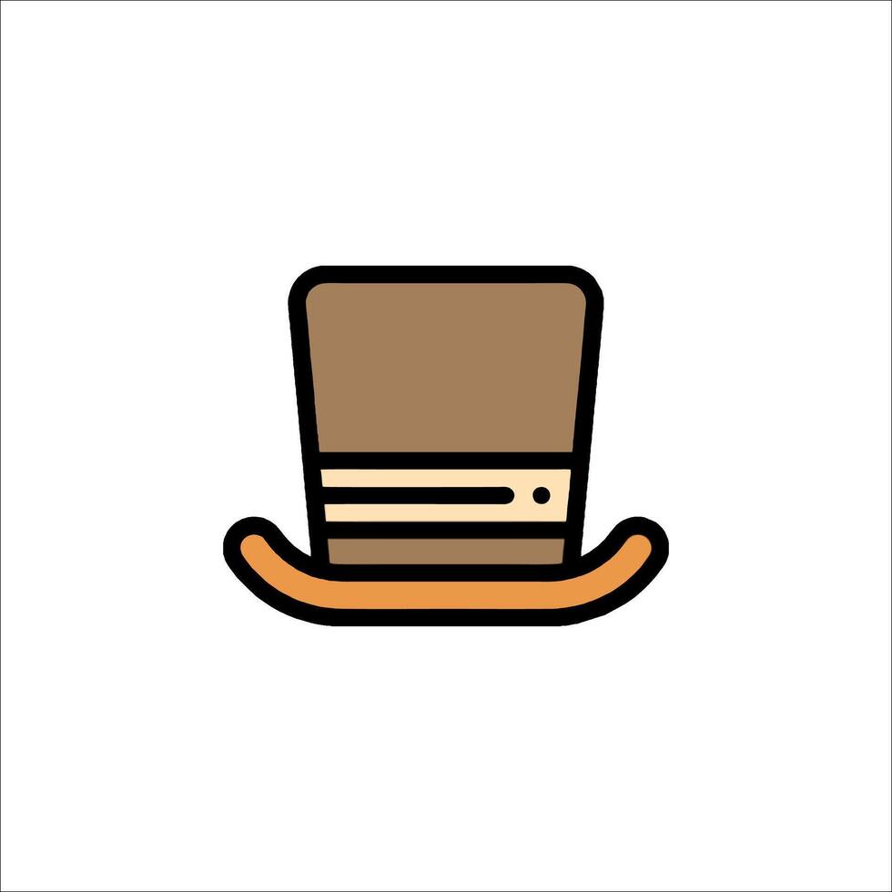 Top hat icon in a line style vector