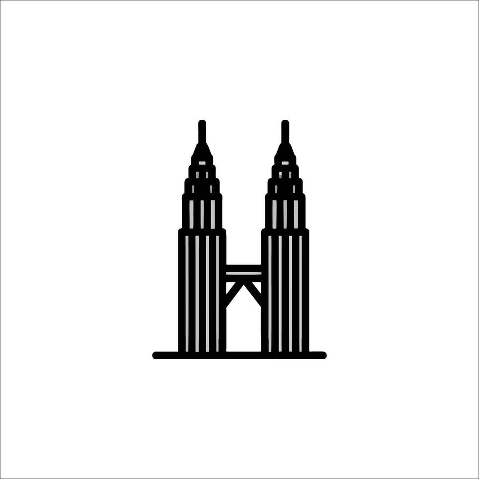 The kuala lumpur skyline icon illustration vector