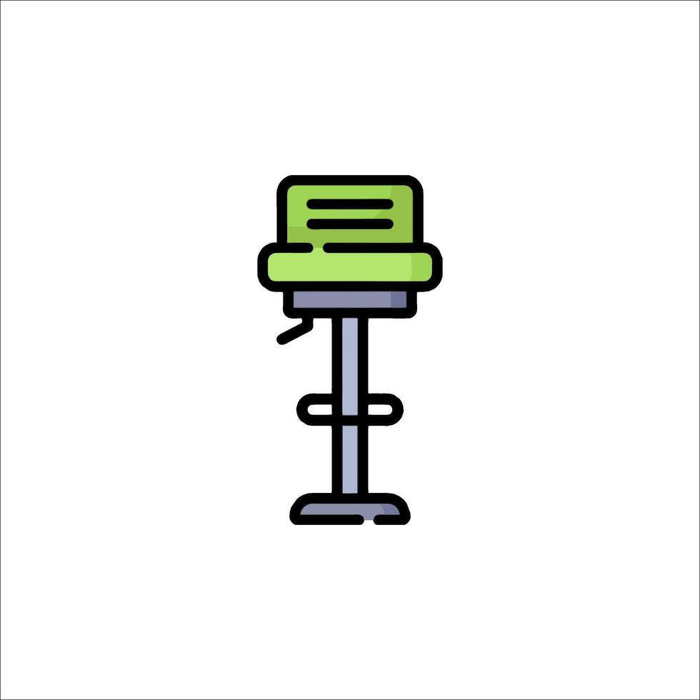 A green stool with a green seat on top vector