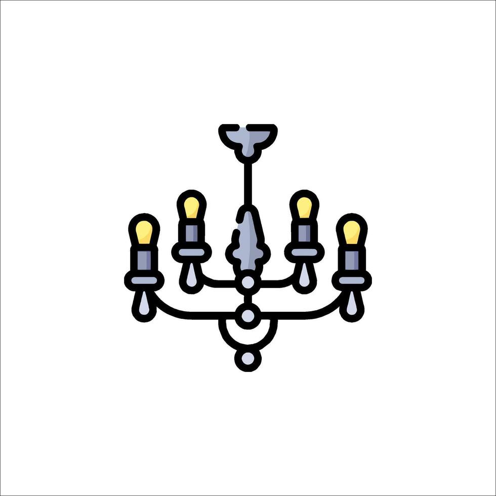 A chandelier with five lights on it vector