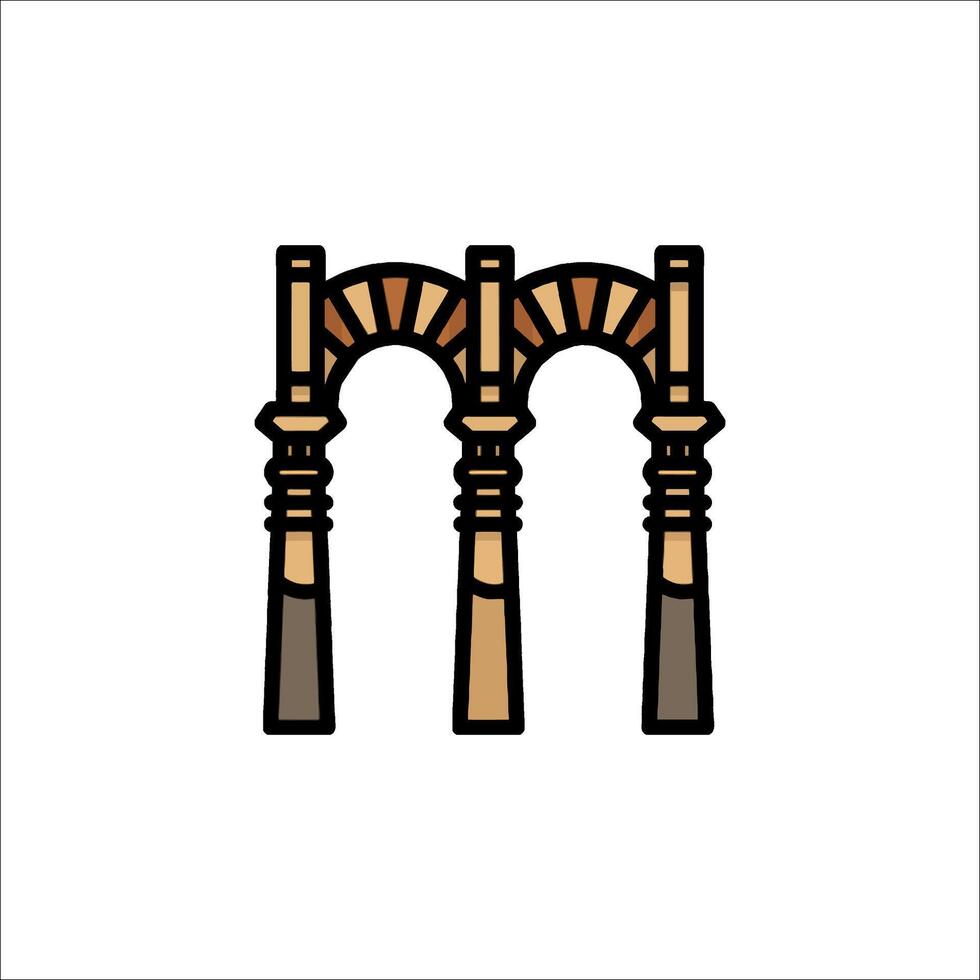 Ancient roman arch icon in a flat style vector