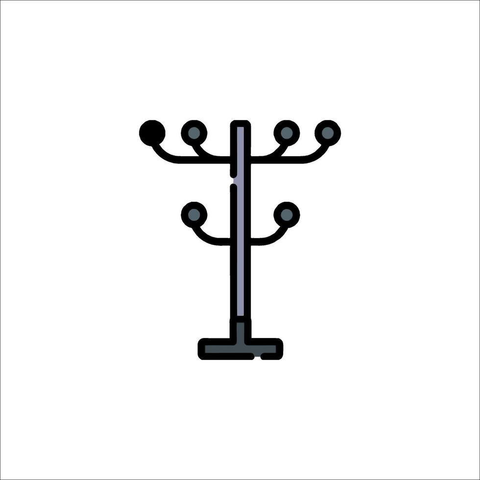 A black and white illustration of a tree with four lights vector