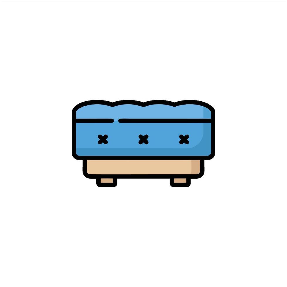 A blue couch with a cross on it vector
